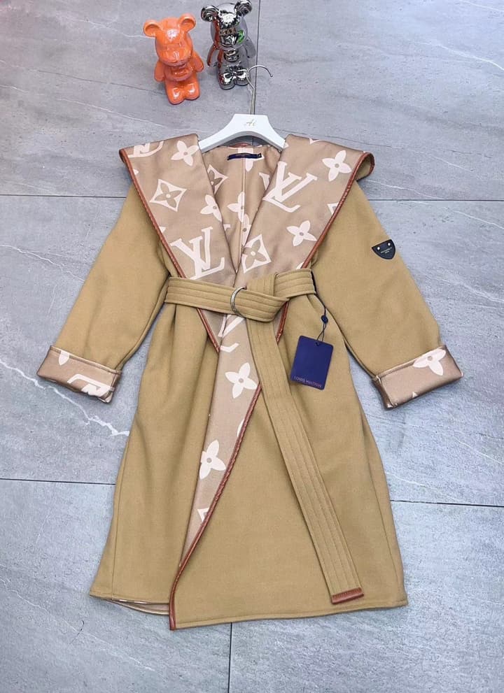Louis Vuitton Monogram Hooded Wool Coat