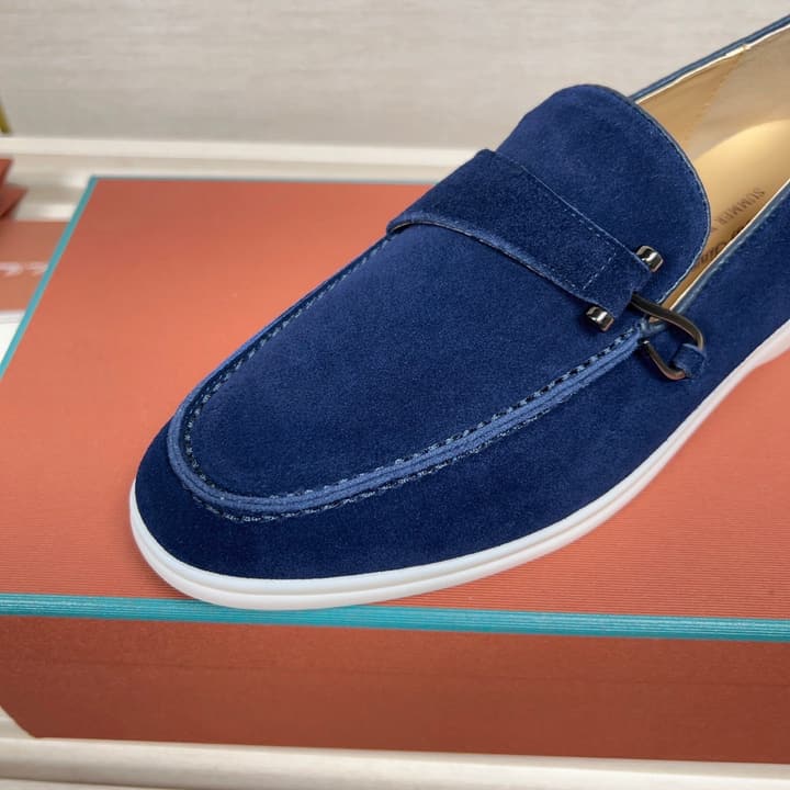 Loro Piana New Moccasin Shoes in Brown Suede