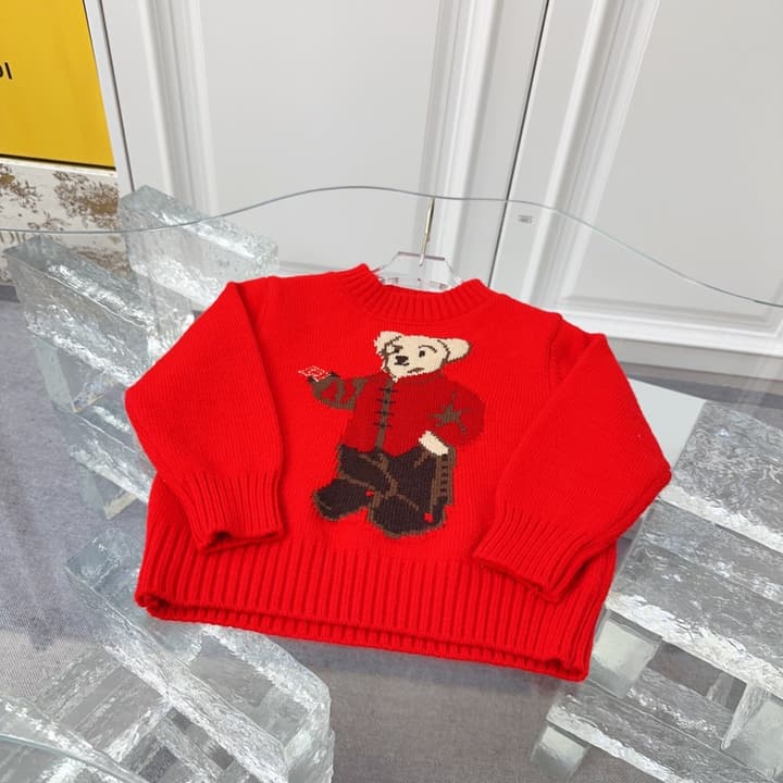 Ralph Lauren Kids Knitted Sweater – Kids Collection in Dark Navy Bear Sweater