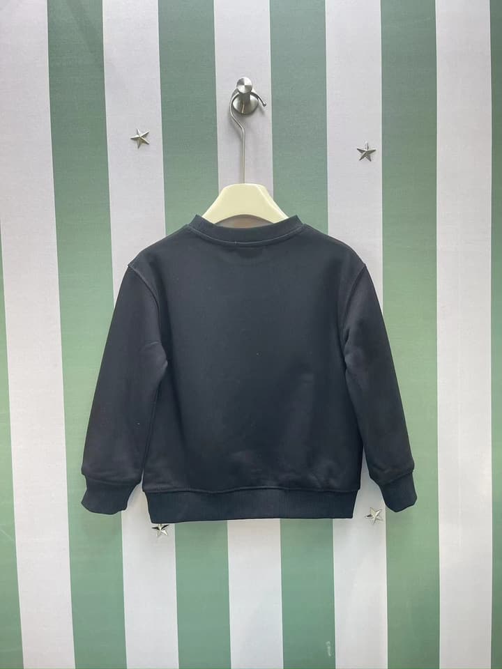 Dolce & Gabbana Kids Round Neck Sweatshirt – Kids Collection – 25FW in Black With White Logo