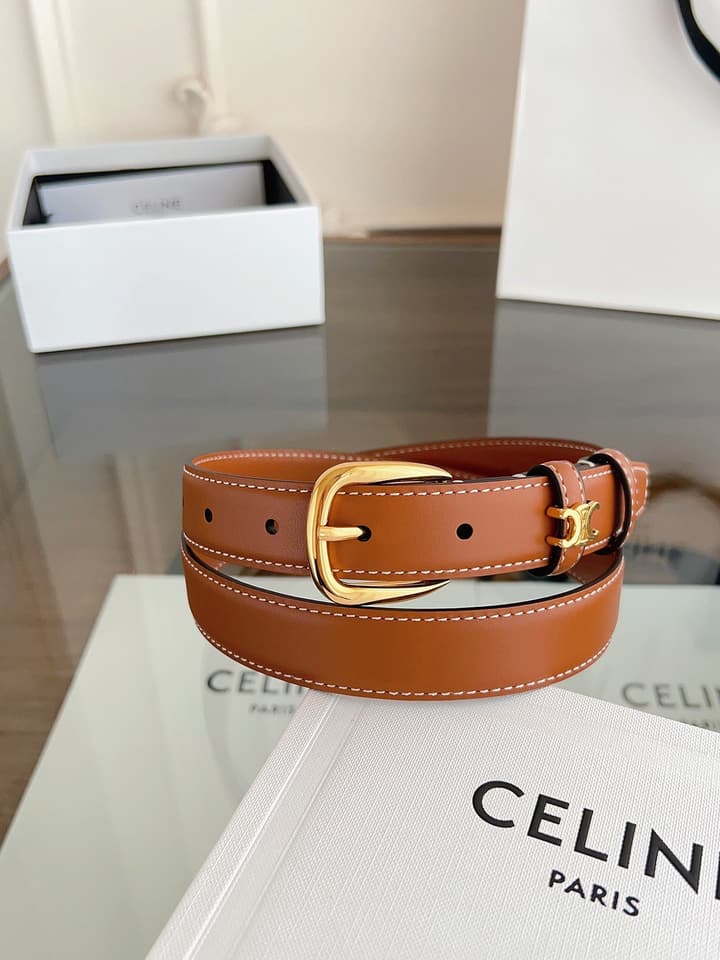 Celine Vivienne Taurillon 25mm Belt in Black Taurillon Leather
