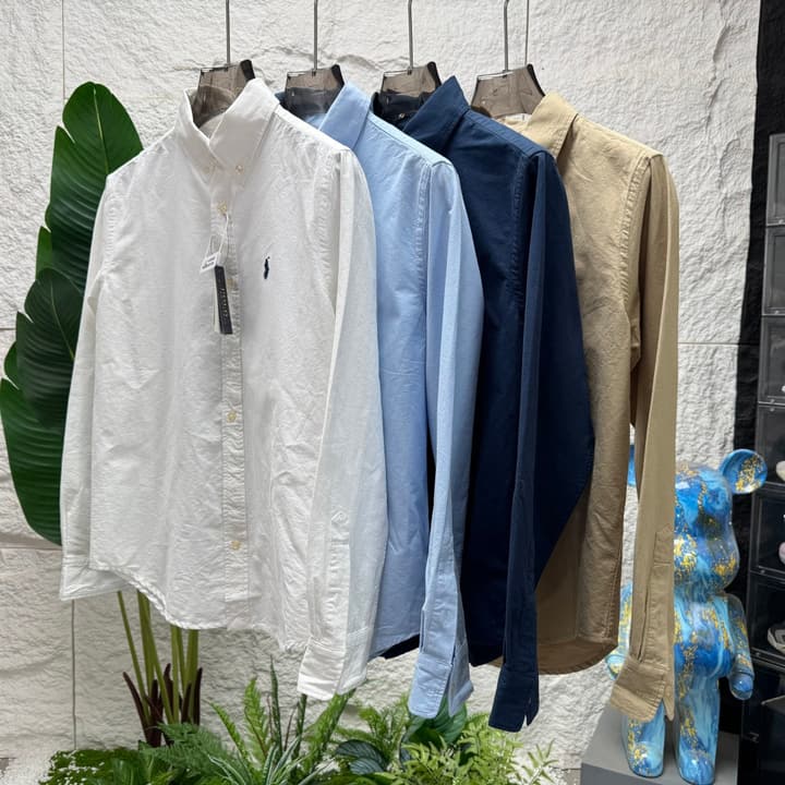 Ralph Lauren Classic Polo Embroidery Oxford Shirt in Khaki