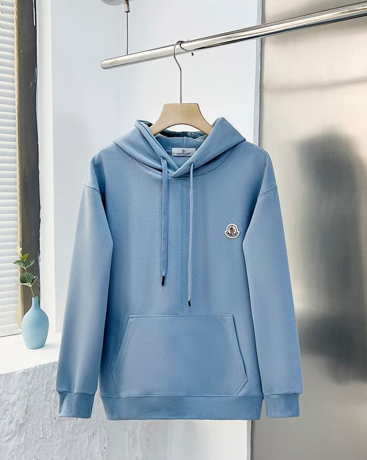 Moncler Men's Casual Cotton Hooded Sweatshirt in Black
