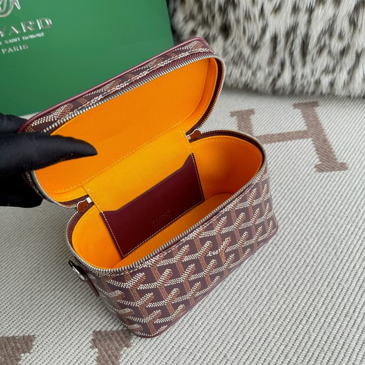 Goyard Muse Mini Vanity Case in Bright Orange Goyardine