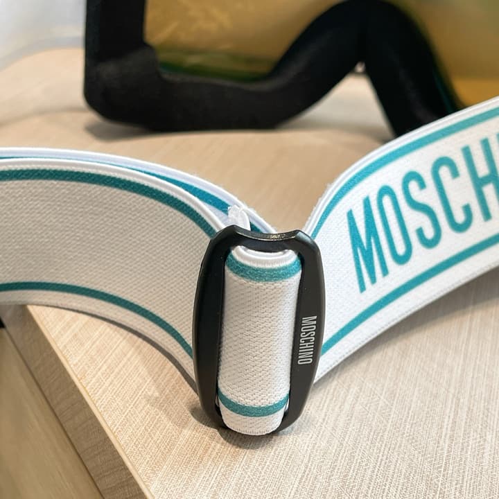 Moschino Bear Magnetic Dual-Lens Ski Goggles in Black Frame With Pink Mirrored Lens