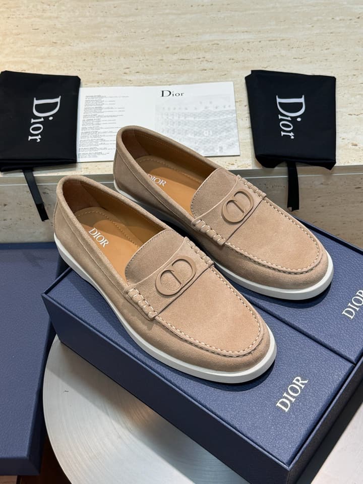 Dior Granville Men's Lace-Up Casual Shoes in Dark Blue Suede