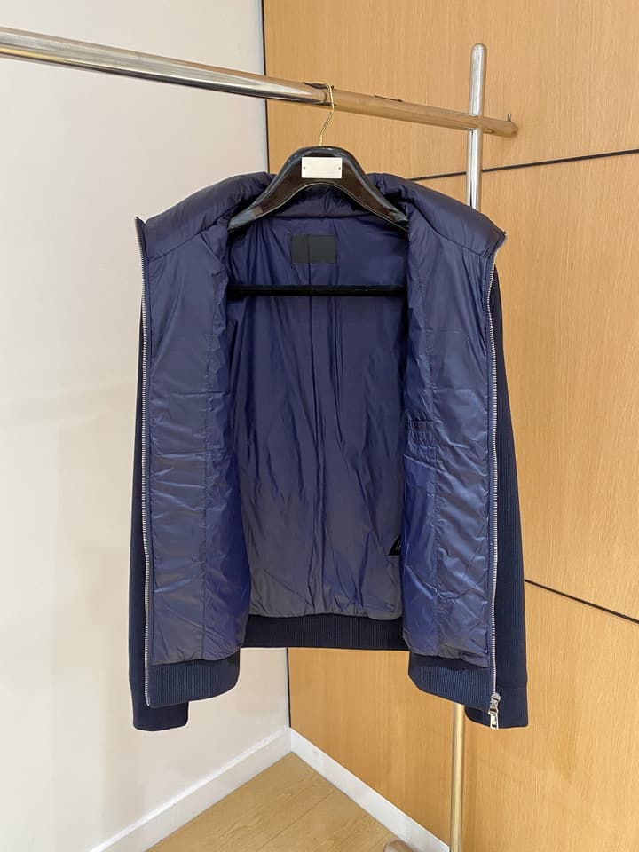 Prada Spliced Knit Down Jacket – FW2024 in Black Knit Down Jacket