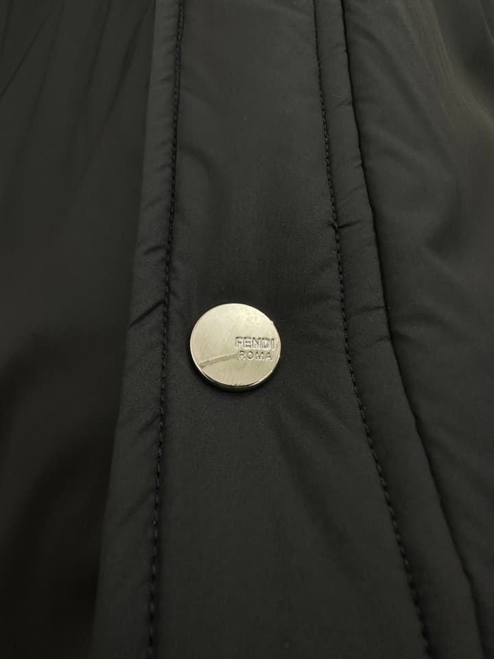 Fendi Black Collar Padded Jacket in Black Padded Jacket