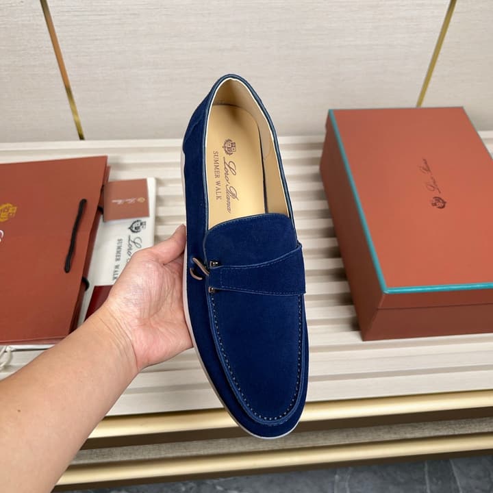 Loro Piana New Moccasin Shoes in Brown Suede