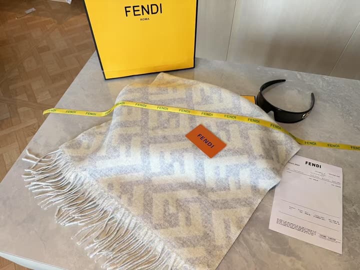 Fendi FF Monogram Cashmere Scarf