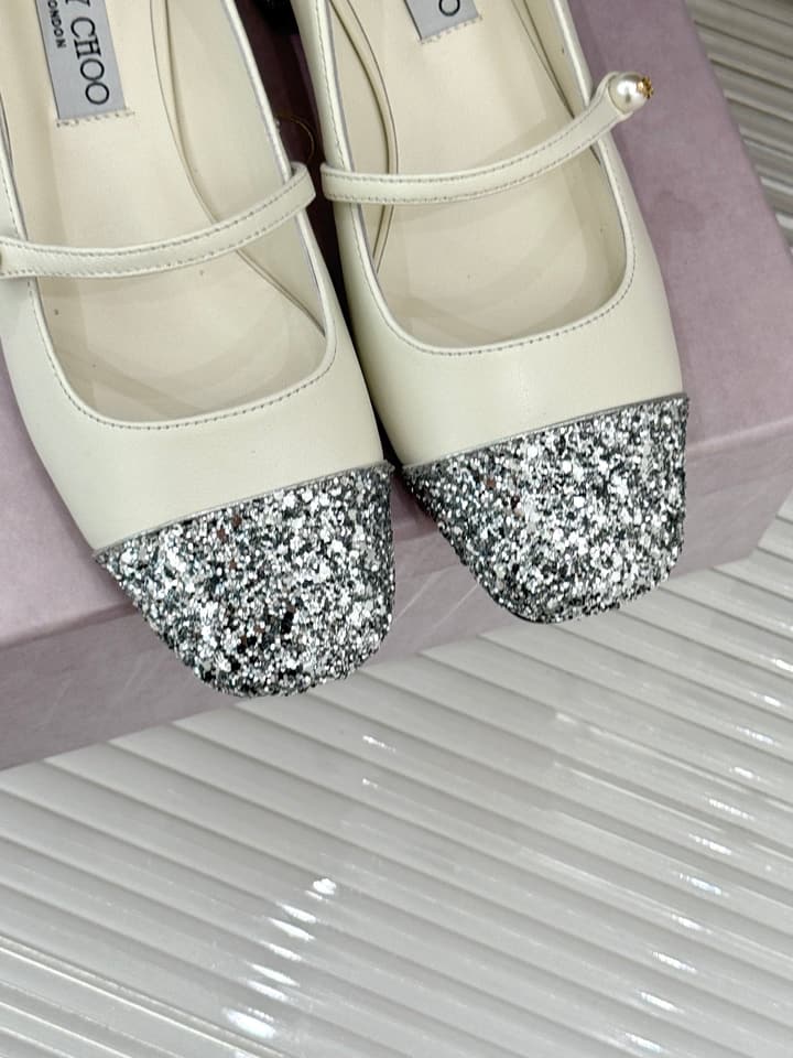 Jimmy Choo Color-block Pearl Mary Jane Heels – 25FW in Black Bow Detail
