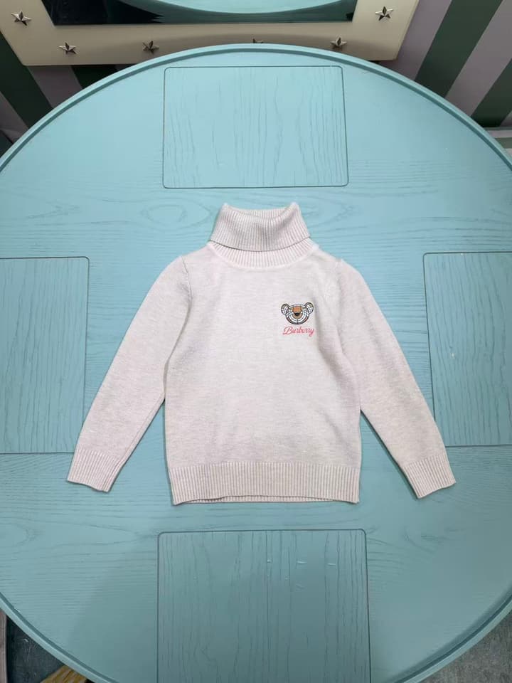 Burberry Kids High-Neck Knit Sweater – 2025SS – Kids Collection in Light Cream