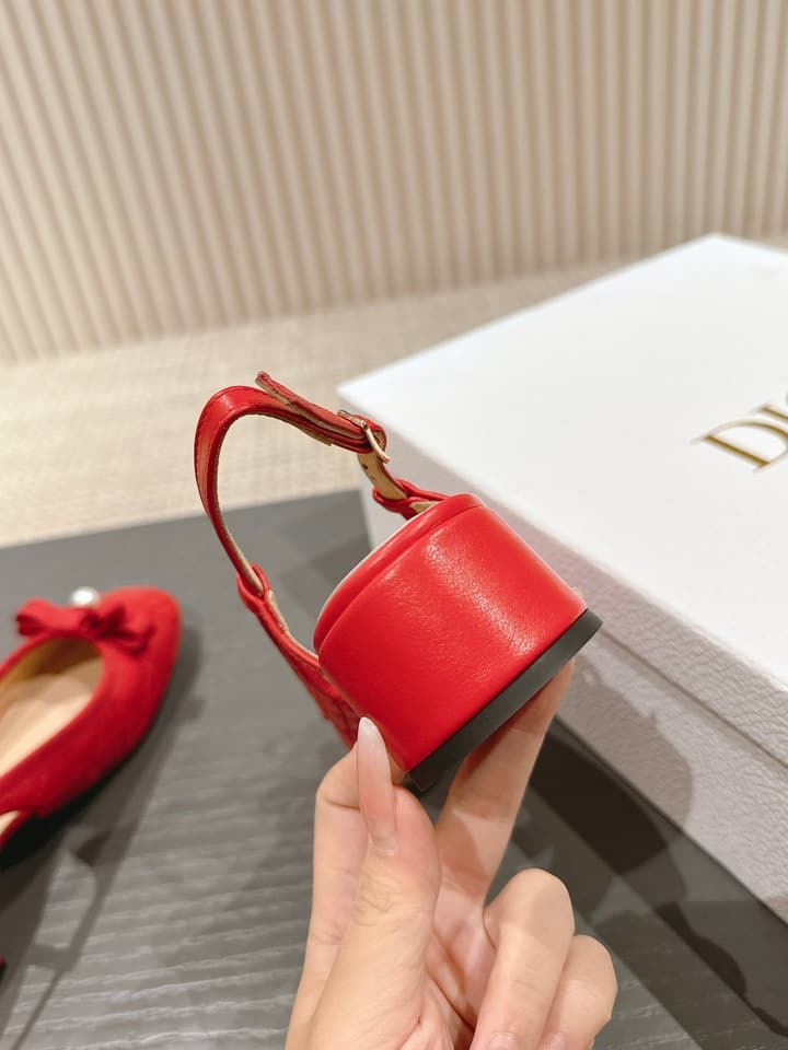 Dior D-Ramour Embroidered Cannage Ballet Flats – 2024 Spring/Summer Collection in Black Leather