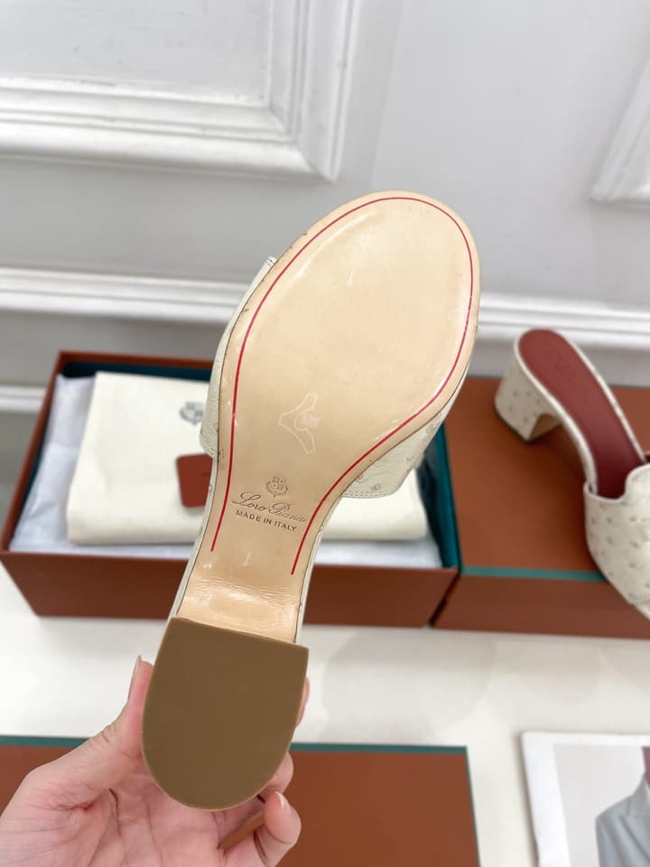 Loro Piana Summer Charms Ostrich Mules – 2025 Spring/Summer Collection in Black