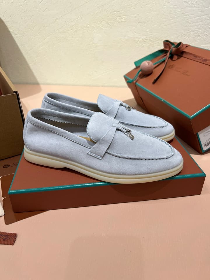 Loro Piana My Charms Classic Loafers in Nude