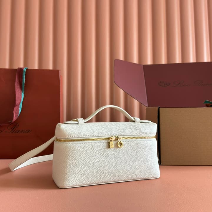Loro Piana Extra Pocket L19 Crossbody Bag in Cream Gold Hardware