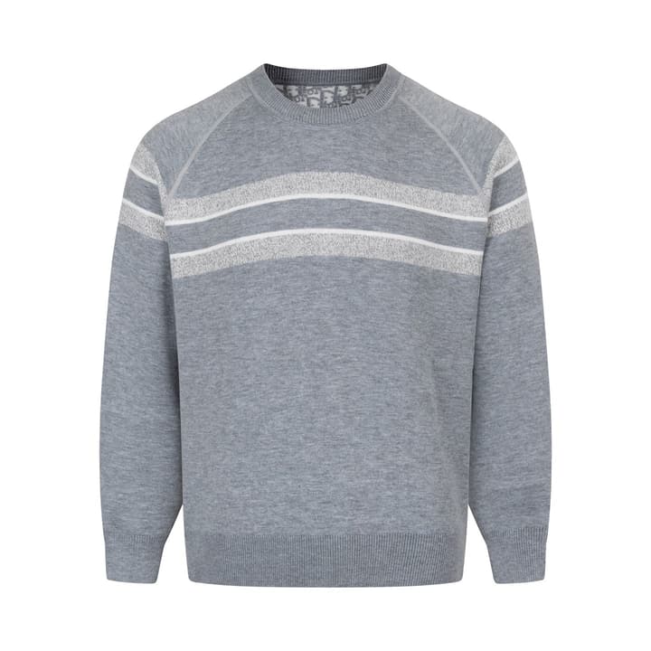 Dior Reversible Oblique Cashmere Crewneck Sweater – 25FW in Grey