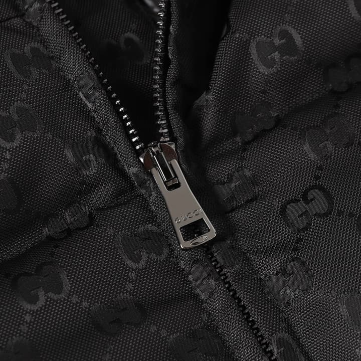 Gucci GG Monogram Hooded Puffer Jacket in Black Gg Monogram Puffer