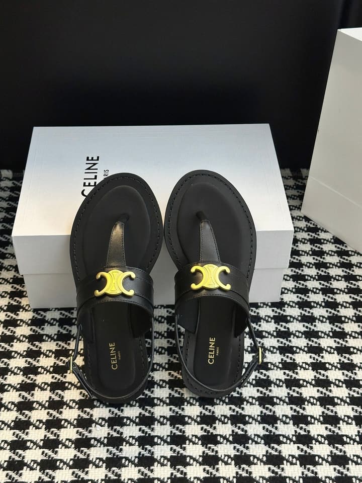 Celine Vintage Roman Sandals – SS Collection in Black