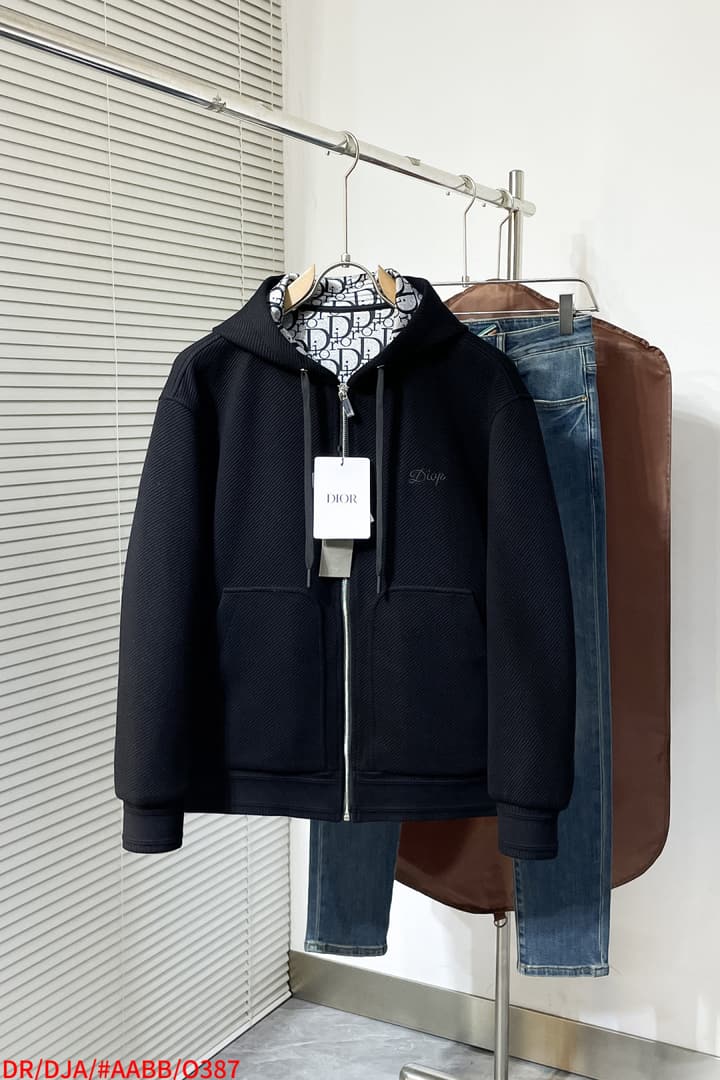 Dior 2025 Pre-Fall Jacket – 2025SS in Classic Black Zip Hoodie