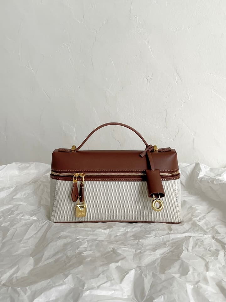 Loro Piana L23 Canvas Handbag in Brown