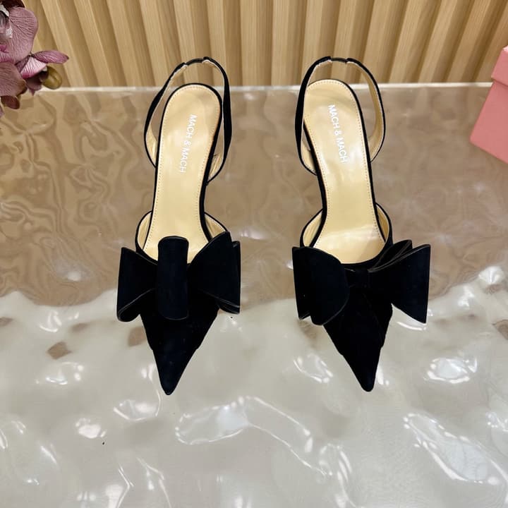 MACH & MACH Bingbing Bow High Heels – 2025 – 25SS in Black Suede With Bow