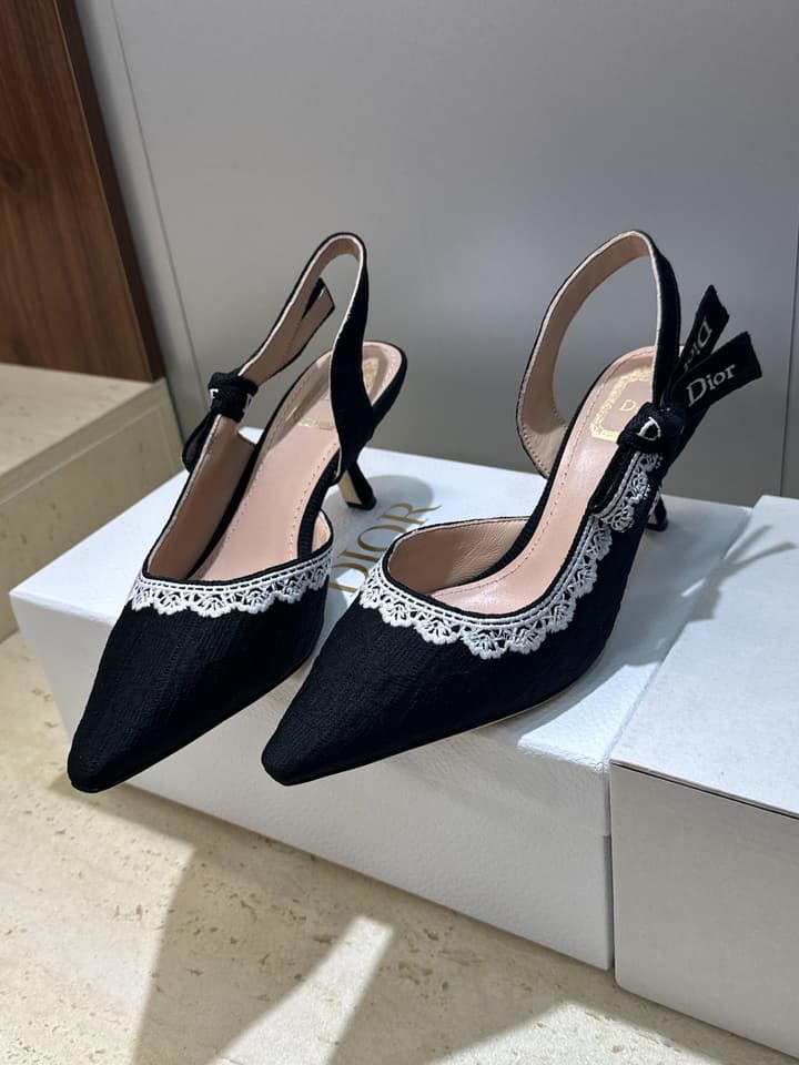 Dior J'Adior Dentelle Slingback Heels – 2026 Early Spring Haute Couture Collection in Beige