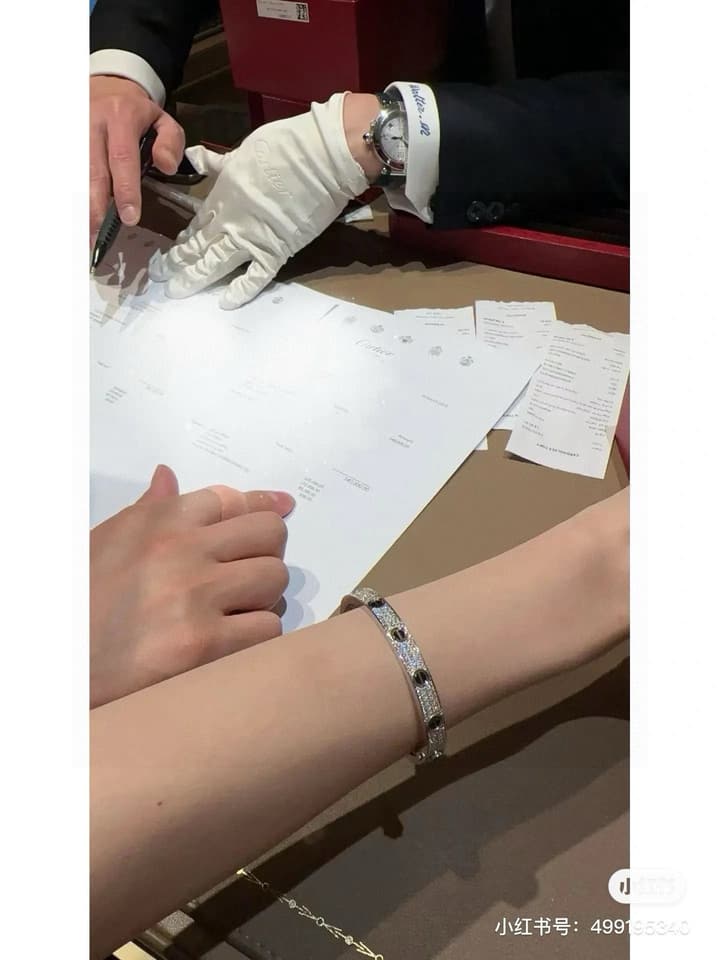 Cartier LOVE Pave Bracelet in Rose Gold Tone Bracelet