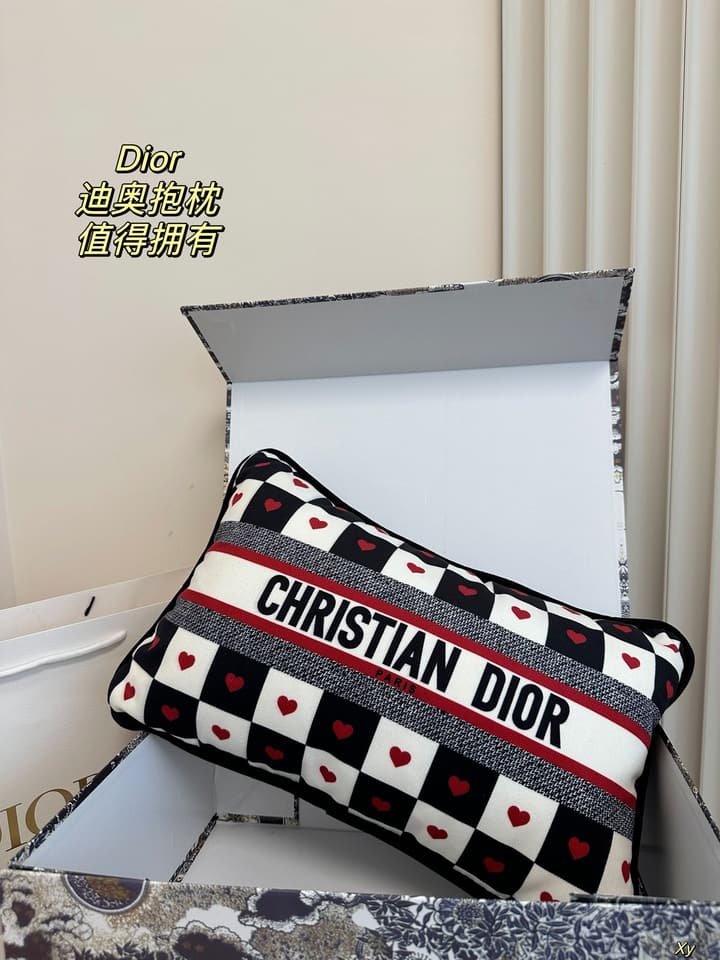 Dior Limited Edition Home Pillow – XYBH in Black Grey Toile