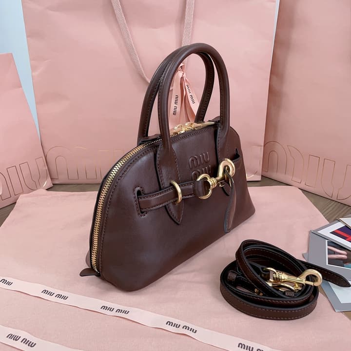 Miu Miu Aventure Nappa Leather Bowling Bag