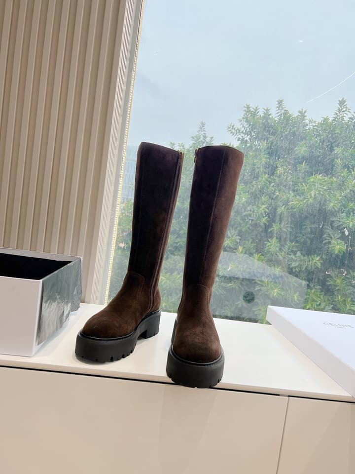 Celine Triomphe Knee-High Boots – 2023 Autumn/Winter Collection in Black