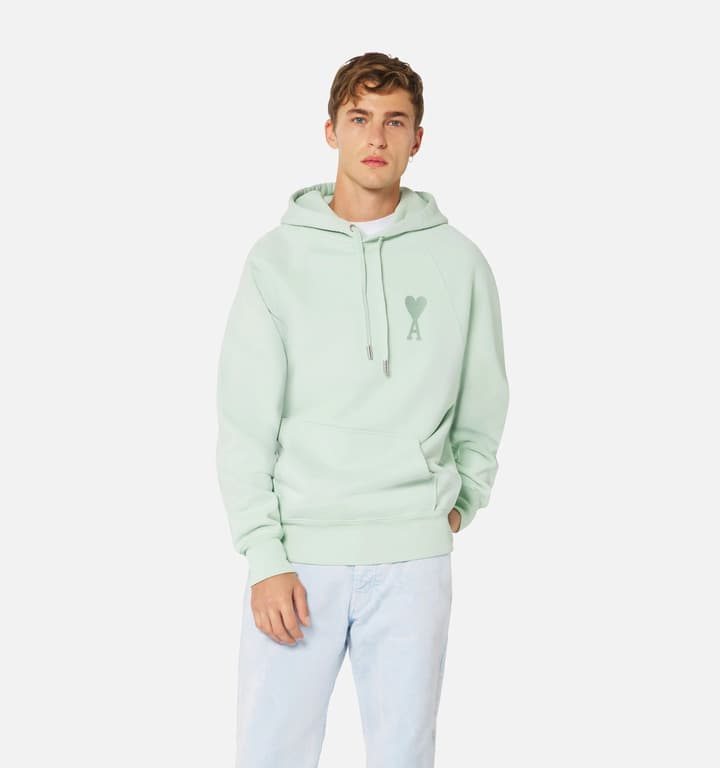 Ami Paris Ami de Coeur Macaron Zip Hoodie in Pastel Pink