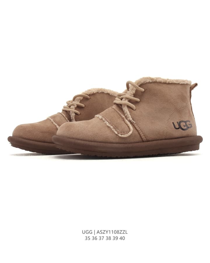 UGG Mid-Height Sheepskin Snow Boots in Light Taupe