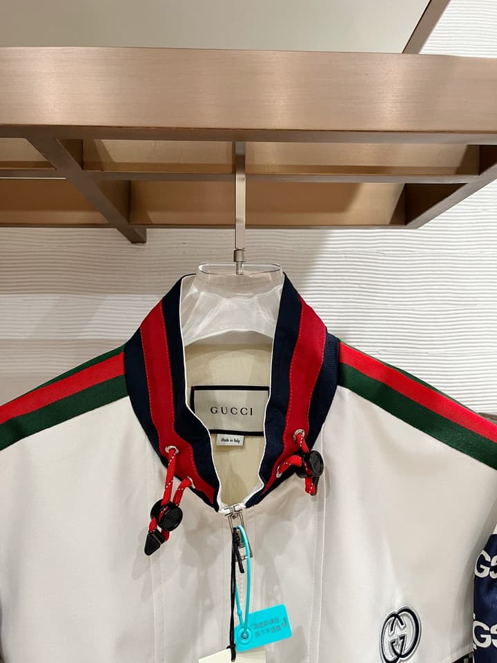 Gucci New Collection Runway Jacket in White And Navy Checkered