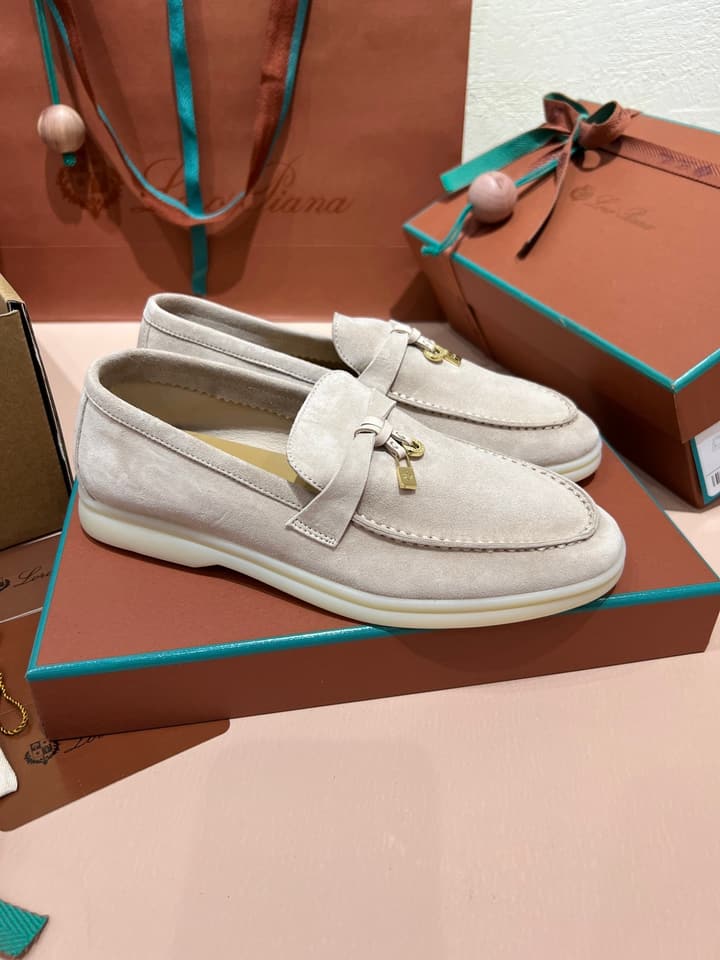 Loro Piana My Charms Classic Loafers in Nude
