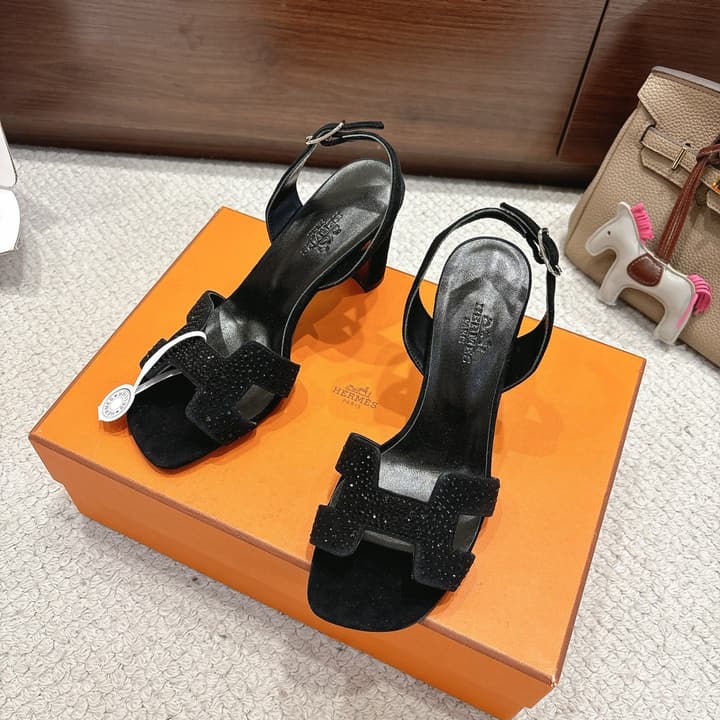 Hermès Eremite 80 Heeled Sandals in Black