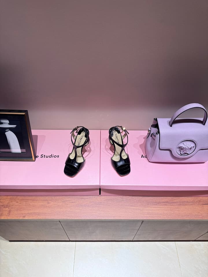 TOM FORD Padlock Heeled Sandals – 24SS Collection in Black Sandals