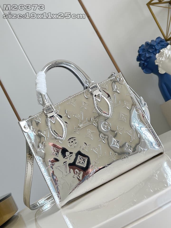 Louis Vuitton OnTheGo Small Monogram Miroir Tote Bag in Silver Monogram Miroir