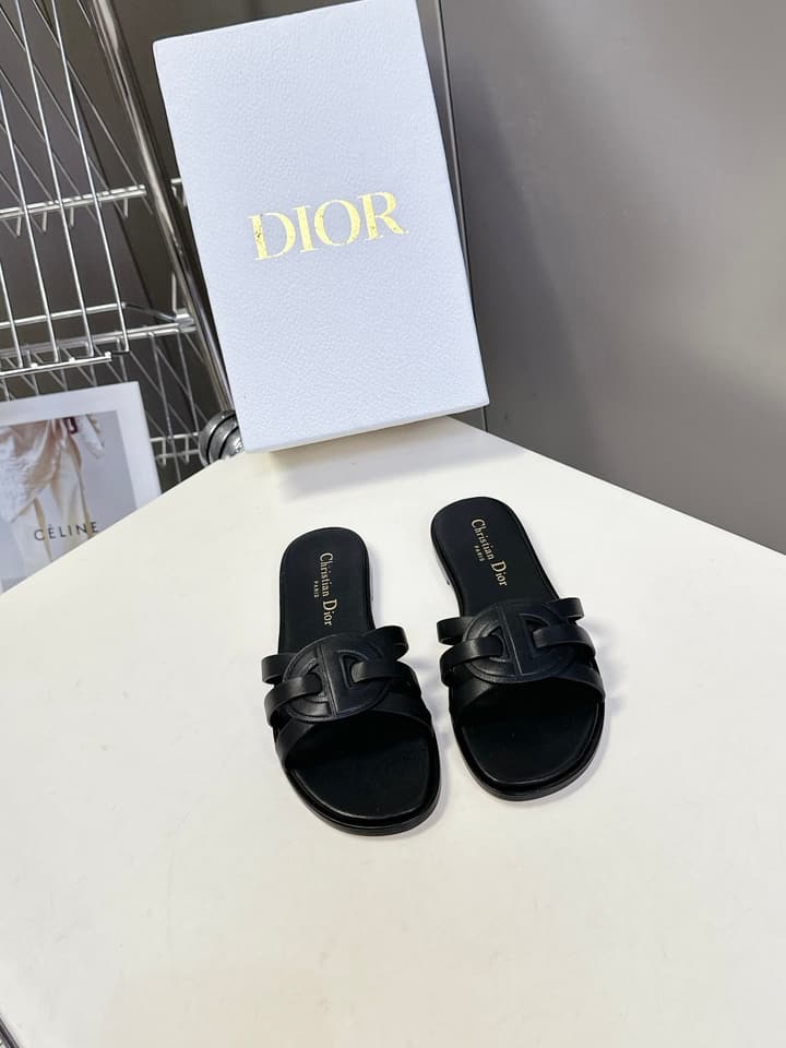 Dior CD Slides – 25SS in Black