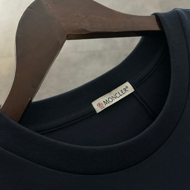 Moncler Triple Logo Short-Sleeve T-Shirt – 2026SS in Navy Blue