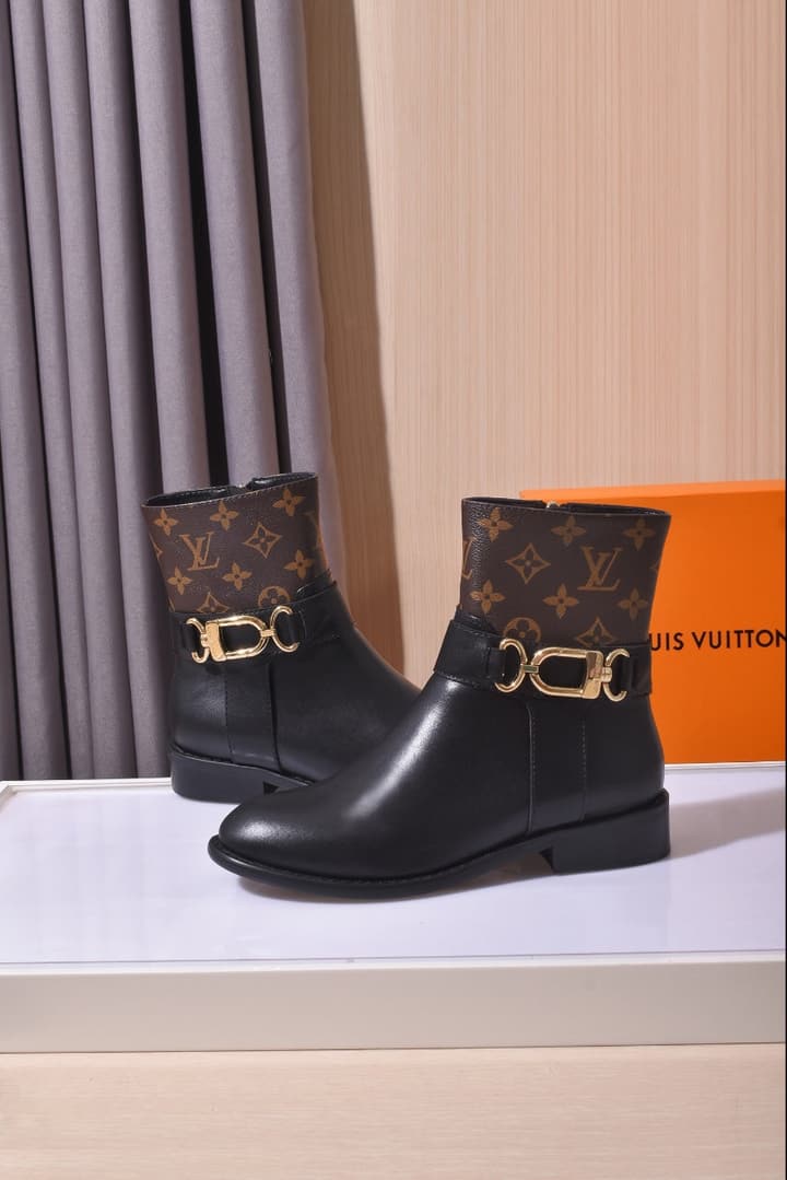 Avant-Garde Footwear Co. Classic Calfskin Boots in Black Monogram Buckle Boot