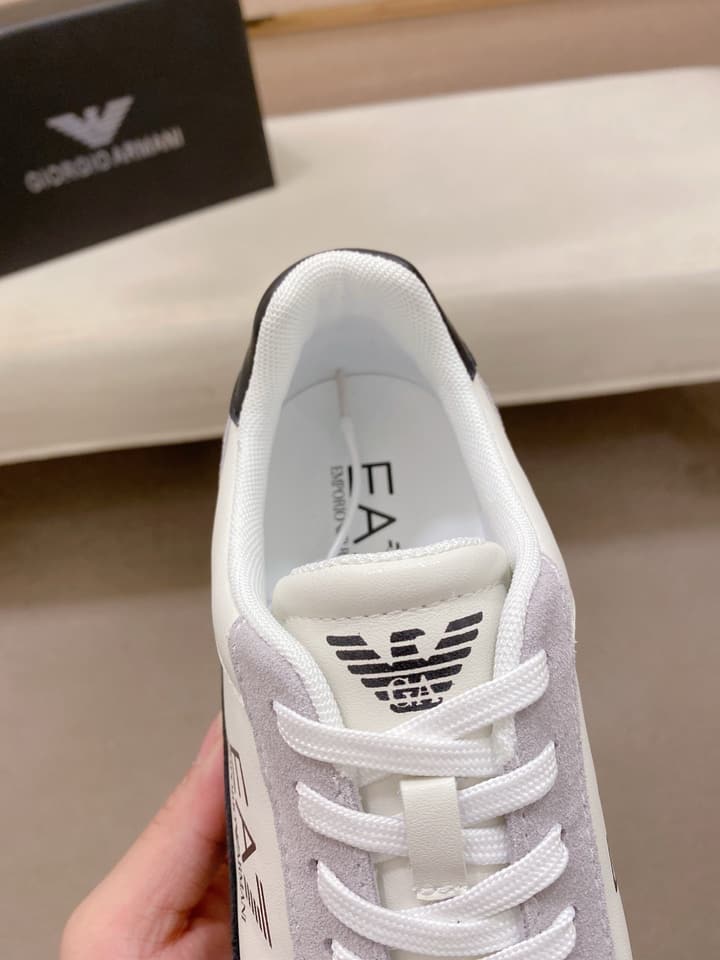 Armani Italian Leather Luxury Sneakers – New Collection in Bright Red