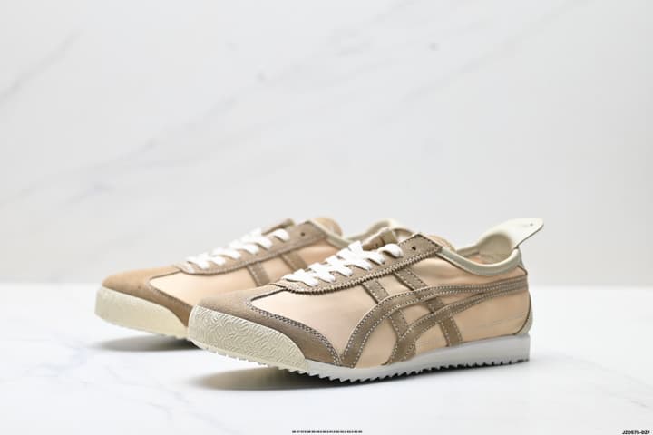 Onitsuka Tiger Mexico 66 Deluxe Nippon Made Sneakers in Beige With Taupe Stripes