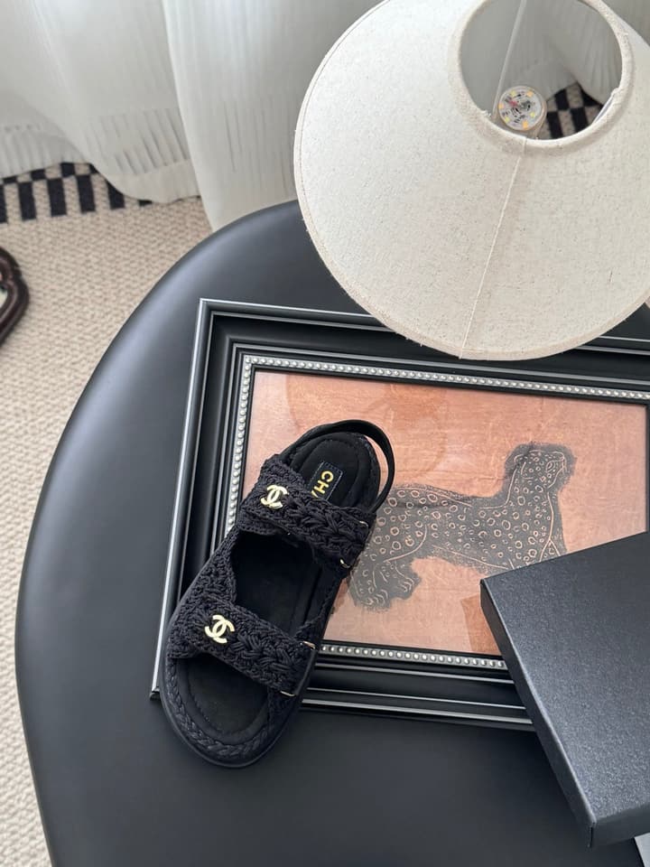 Chanel Velcro Flat Sandals – 25SS Collection in Beige