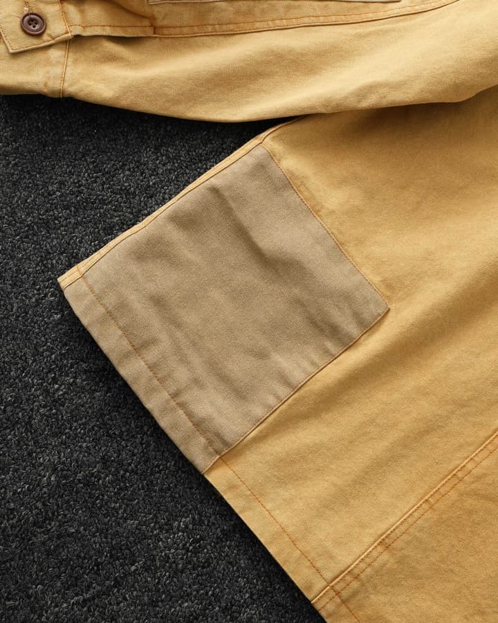 Ralph Lauren Barn Washed Distressed Jacket – 2025 Spring New in Classic Mustard Tan