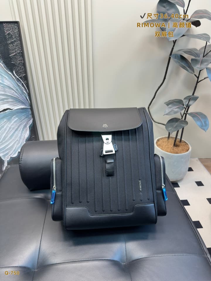 RIMOWA Groove Design Backpack in Black Grooved Backpack