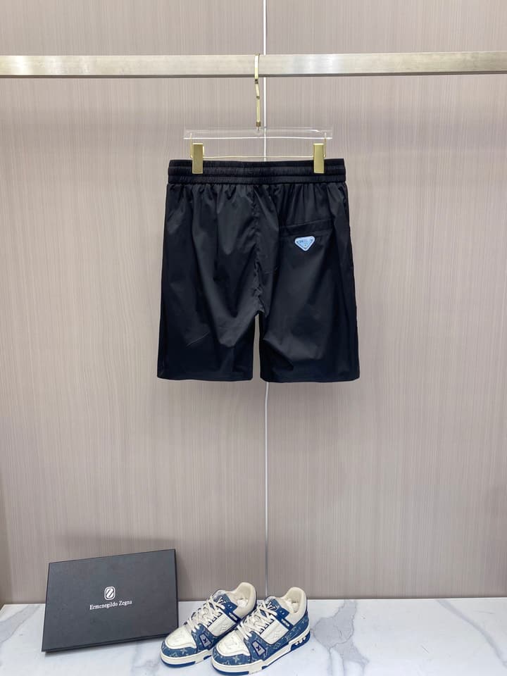 Prada Quick-Dry Drawstring Beach Shorts – Spring/Summer 2026 Collection in Black