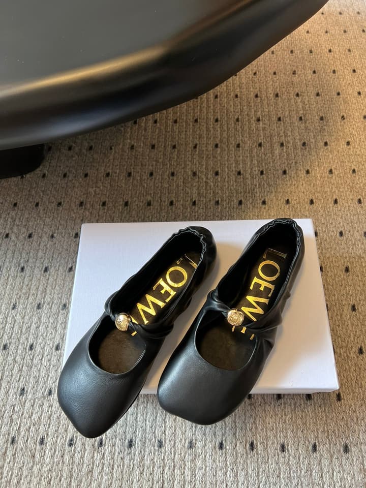 Loewe Pebble Soft Ballet Mules – 25SS Collection in Pebble Black