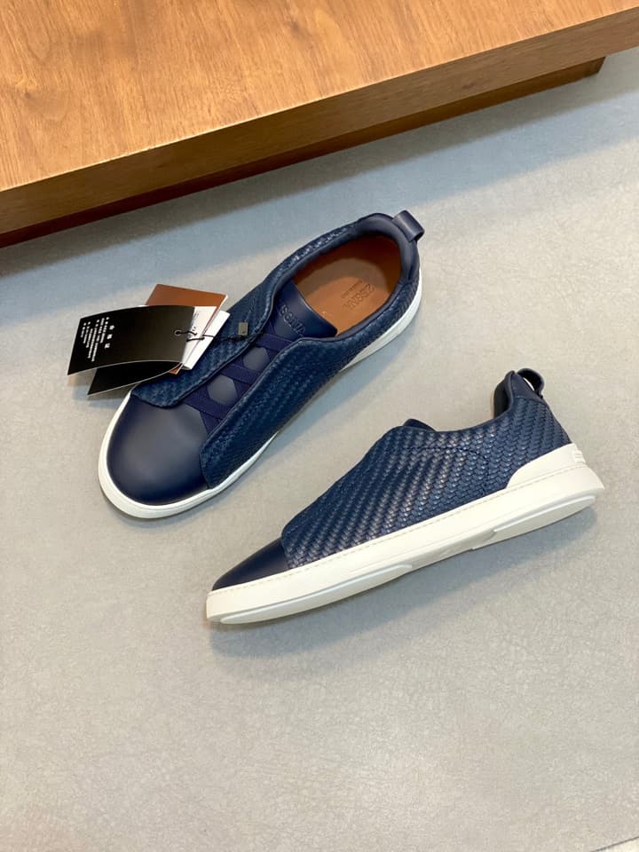 Ermenegildo Zegna Triple Stitch Sneakers in Black