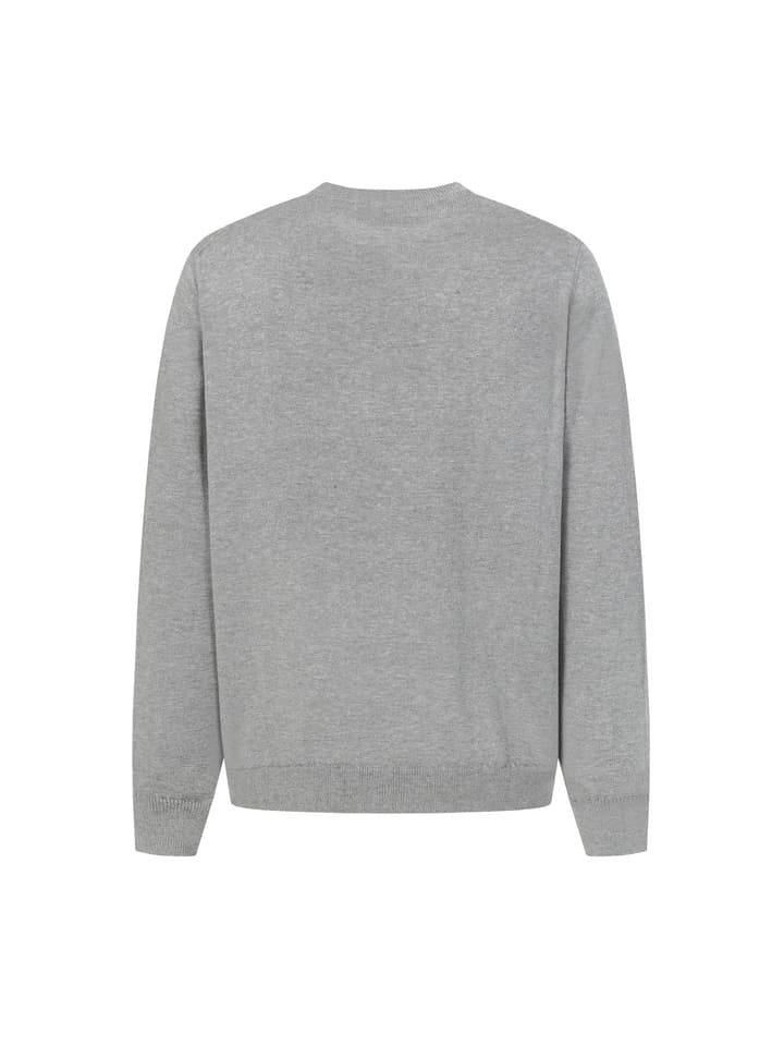 Gucci Colorful Double G Intarsia Knit Sweater in Heather Gray Multi-color Gg Knit